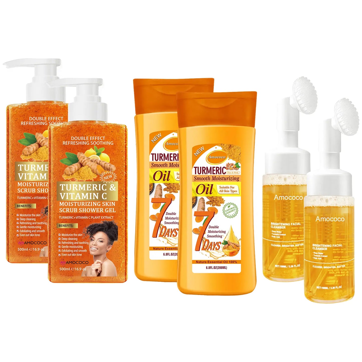 Turmeric Vitamin C Scrub Body Wash 500Ml, Gently Moisturizing and Soothing the Skin with a Long-Lasting Fragrance