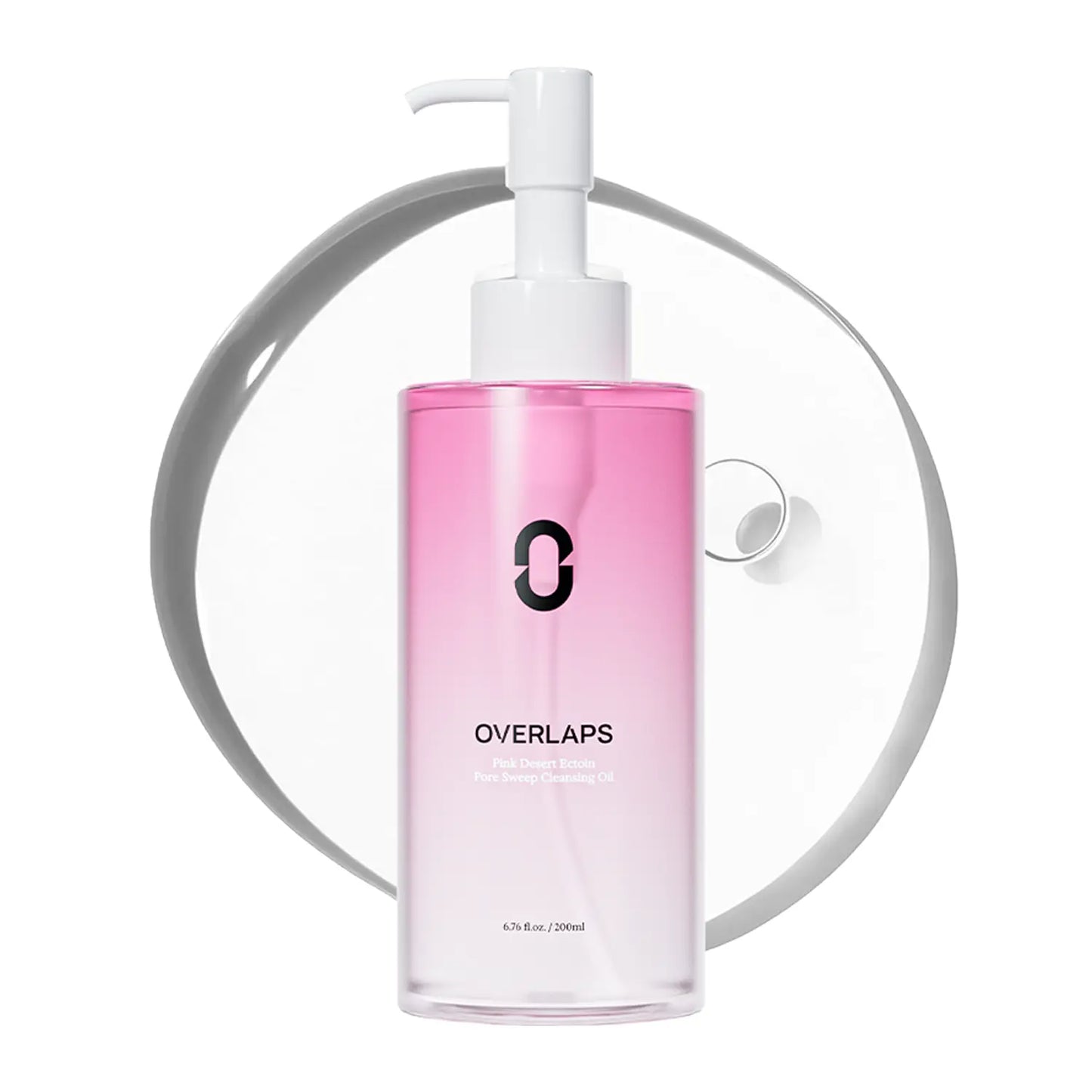 OVERLAPS Pink Desert Ectoin Pore Sweep Cleansing Oil | Gentle Oil Cleanser for Face, Makeup Blackhead Remover, Deep Cleansing, Korean Skin Care for Sensitive Skin, 6.76 Fl.Oz.