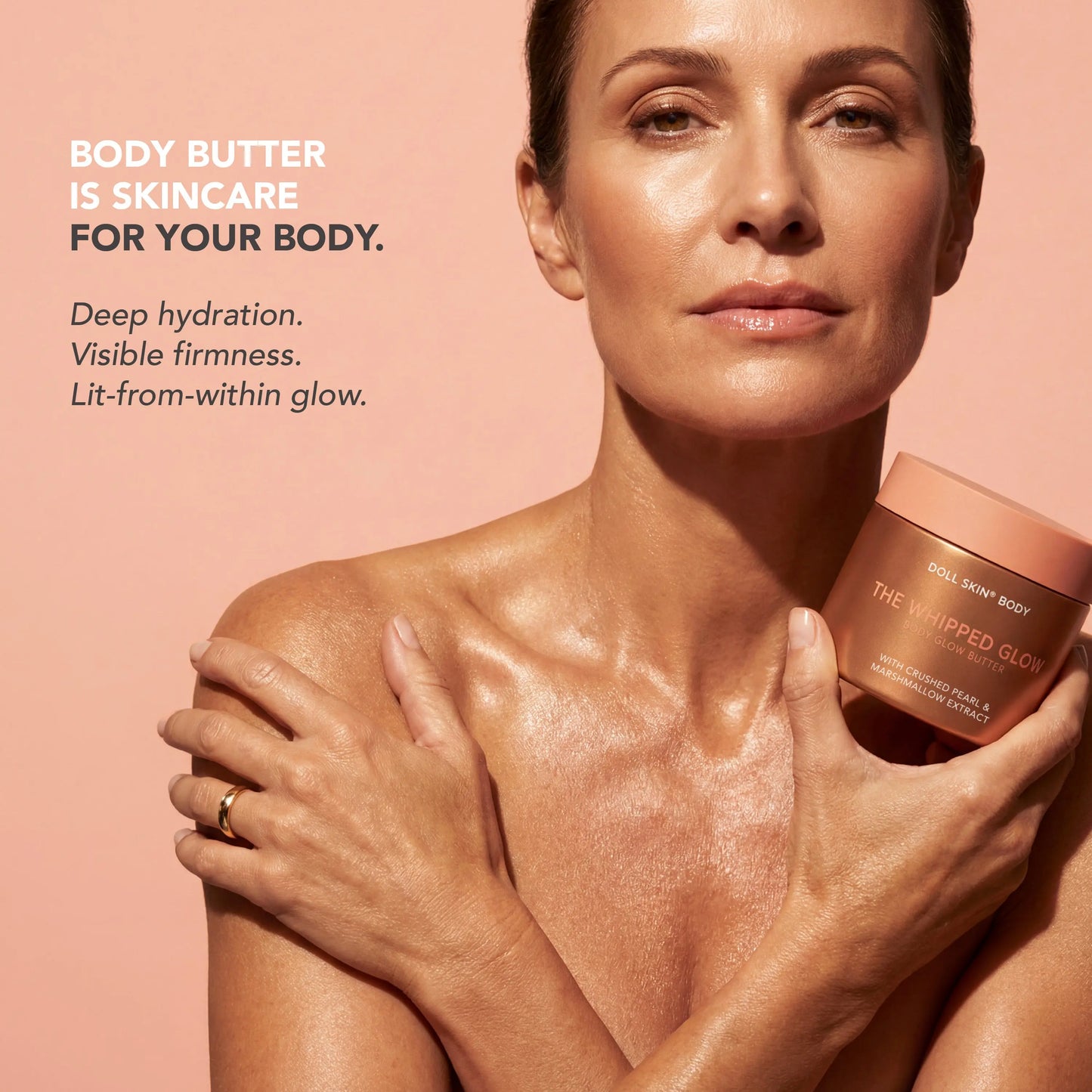 The Whipped Glow Body Butter with Crushed Pearl & Marshmallow Extract