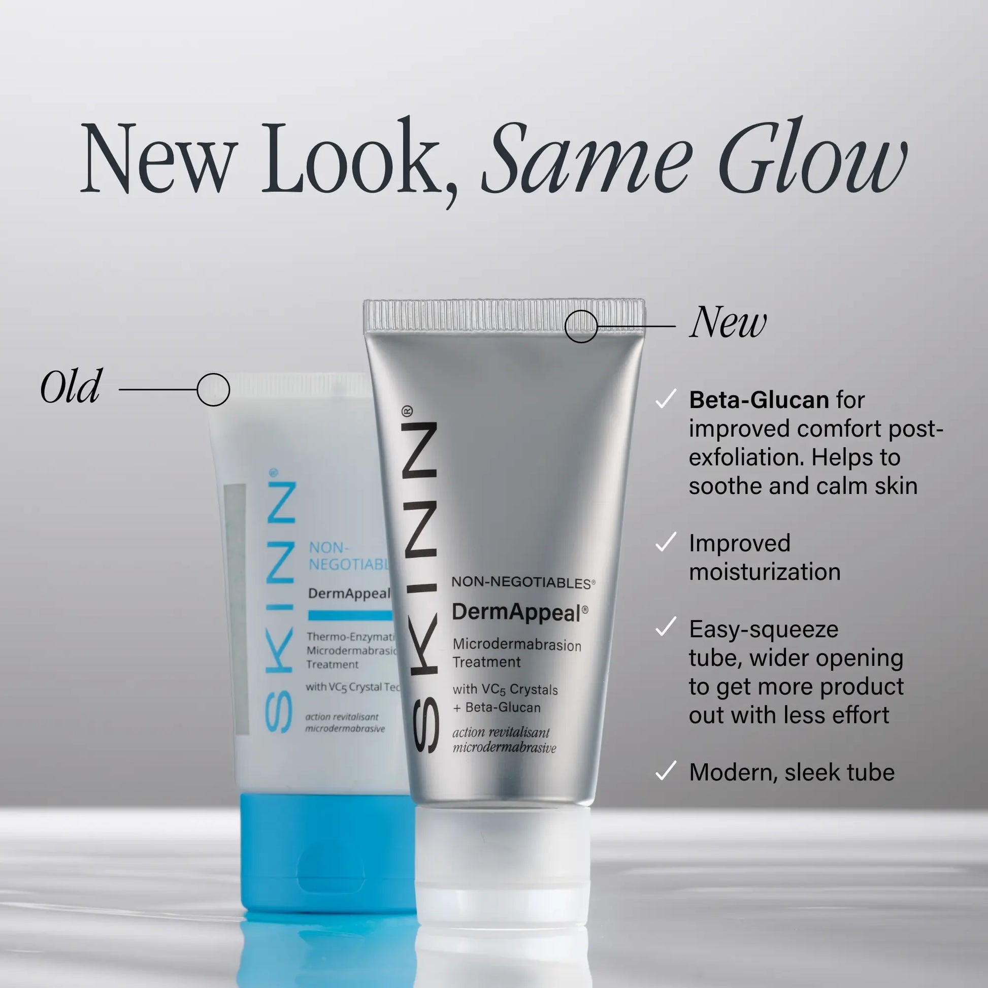 SKINN Cosmetics Dermappeal Microdermabrasion Beautytreatment W/ V5 Crystal Technology Facial Exfoliate Tube - Powerful Microdermabrasion Skincare Treatment for All Skin Types Brightening Exfoliating Moisturizing Chemical Exfoliant
