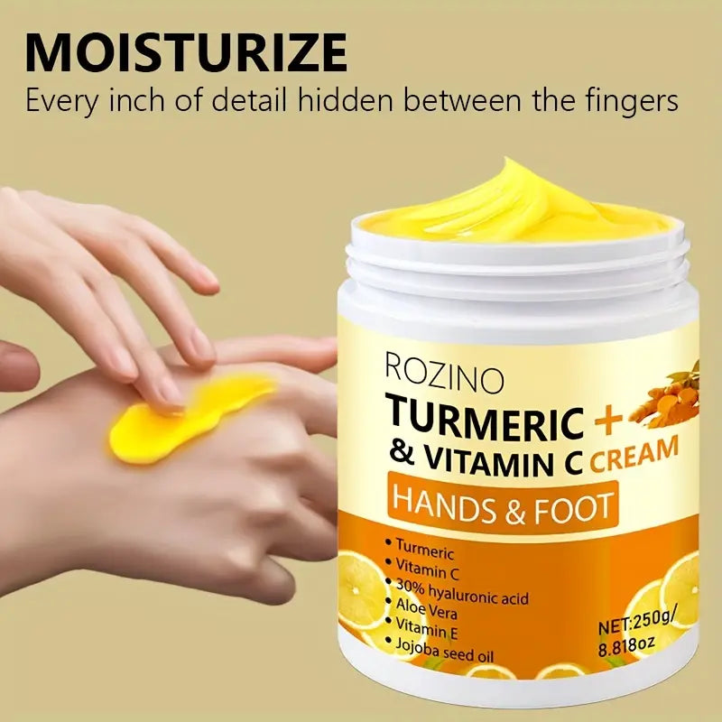 Rozino Turmeric Hands & Foot Firming Cream Hydrating Anti-Wrinkle Tighten Lift Neck Cream for Smooth Wrinkles Tightening and Lift Skin Fine Lines Loose & Sagging Skin on Face & Neck 1.69 Oz Body Care Smoother Moisturizer Moisture