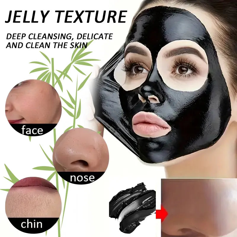 [Two Pack]Rozino Bamboo Charcoal Facial Mask 60G - Blackhead Clean Pore Cleansing Purifying Exfoliating Super Moisture Peel Skincare for Radiance Hydration - Outdoorfun Gentle
