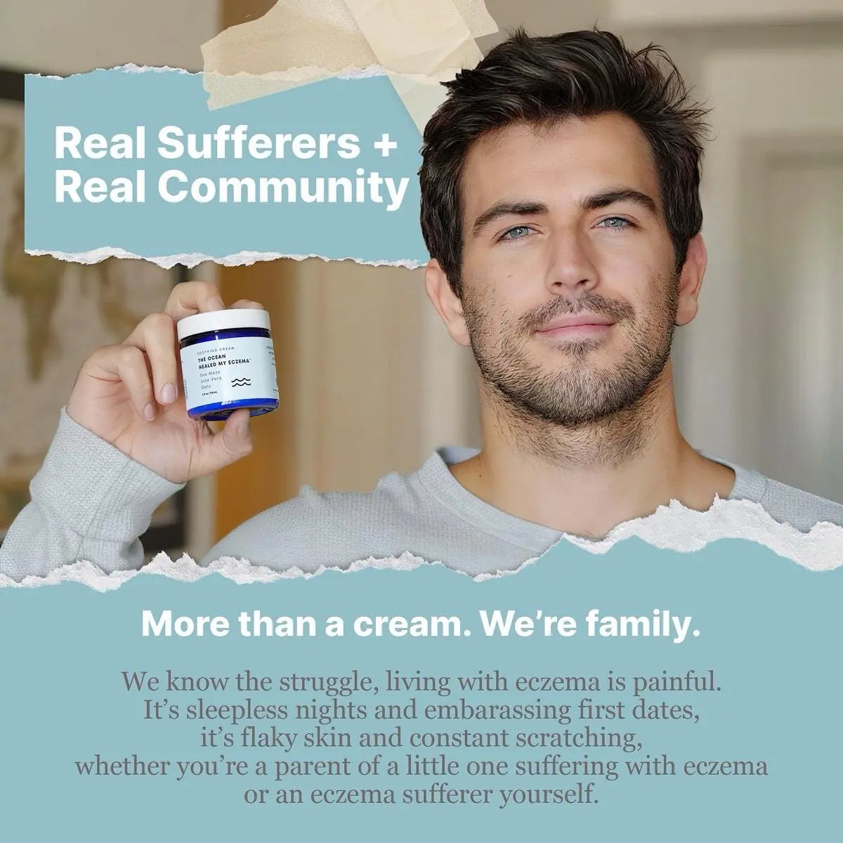 Natural Soothing Cream with Sea Moss & Oats - Eczema & Psoriasis Relief - Ocean Minerals - for Sensitive Skin - Hydrating Eczema Cream for Dry Skin Healing Therapeutic