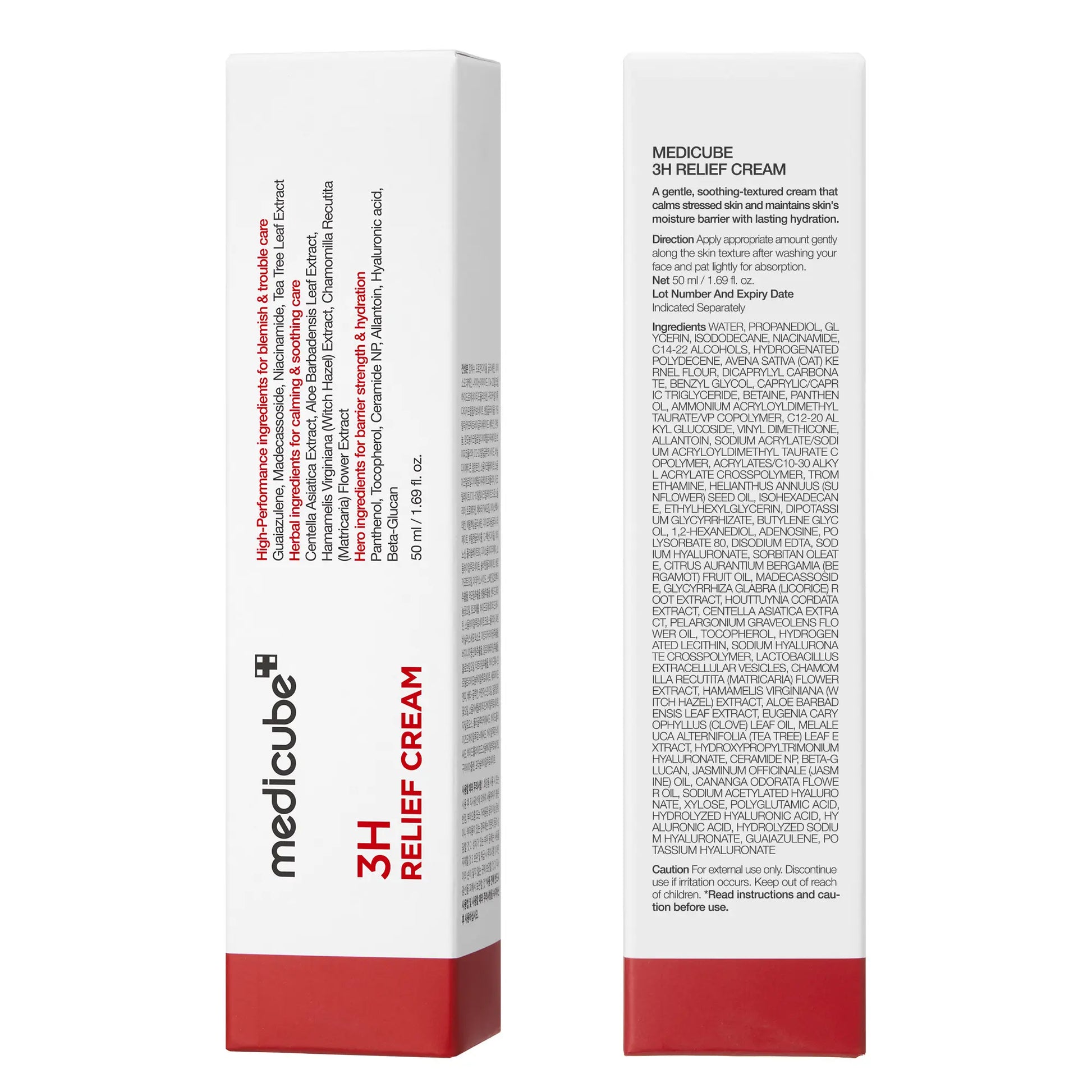 [Medicube] 3H Relief Cream | Daily Soothing Moisturizer for Troubled & Delicate Skin, Hydrating, Cooling, Barrier Support Care | Centella Asiatica, Tea Tree Extract, Aloe, Hyaluronic Acid | Korean Skincare, K-Beauty