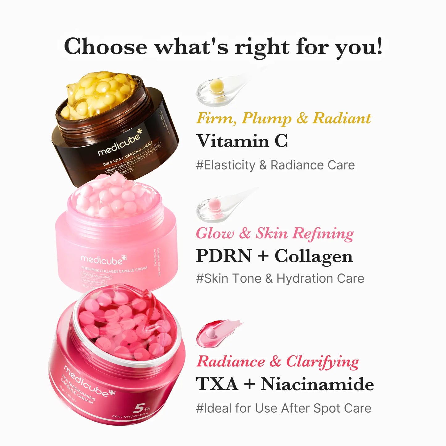 [Medicube] Mix & Match Boba Cream Set | Tiktok Viral Capsule Creams for Uneven Skin Tone, Glow Hydration, Korean Skincare, K-Beauty