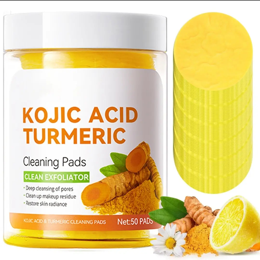Turmeric Kojic Acid Cleansing Pads Exfoliate for Acne and Dark Spots Wipe