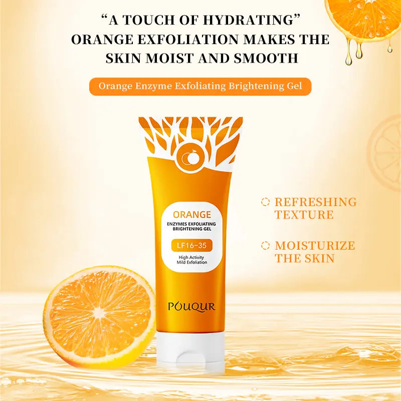 Orange Exfoliating Gel, Moisturizer Face Body Scrub Gel,Deep Cleansing Moisturizing Facial Exfoliator,Natural Orange Peeling Gel Face Scrub，Halloween Gift