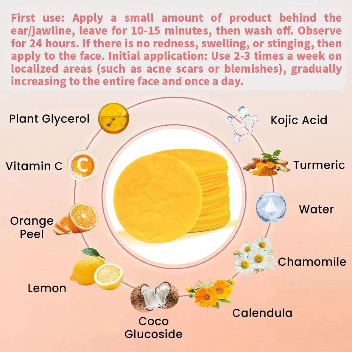Turmeric Kojic Acid Cleansing Pads Exfoliate for Acne and Dark Spots Wipe