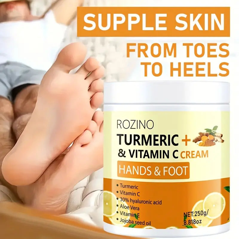Rozino Turmeric Hands & Foot Firming Cream Hydrating Anti-Wrinkle Tighten Lift Neck Cream for Smooth Wrinkles Tightening and Lift Skin Fine Lines Loose & Sagging Skin on Face & Neck 1.69 Oz Body Care Smoother Moisturizer Moisture