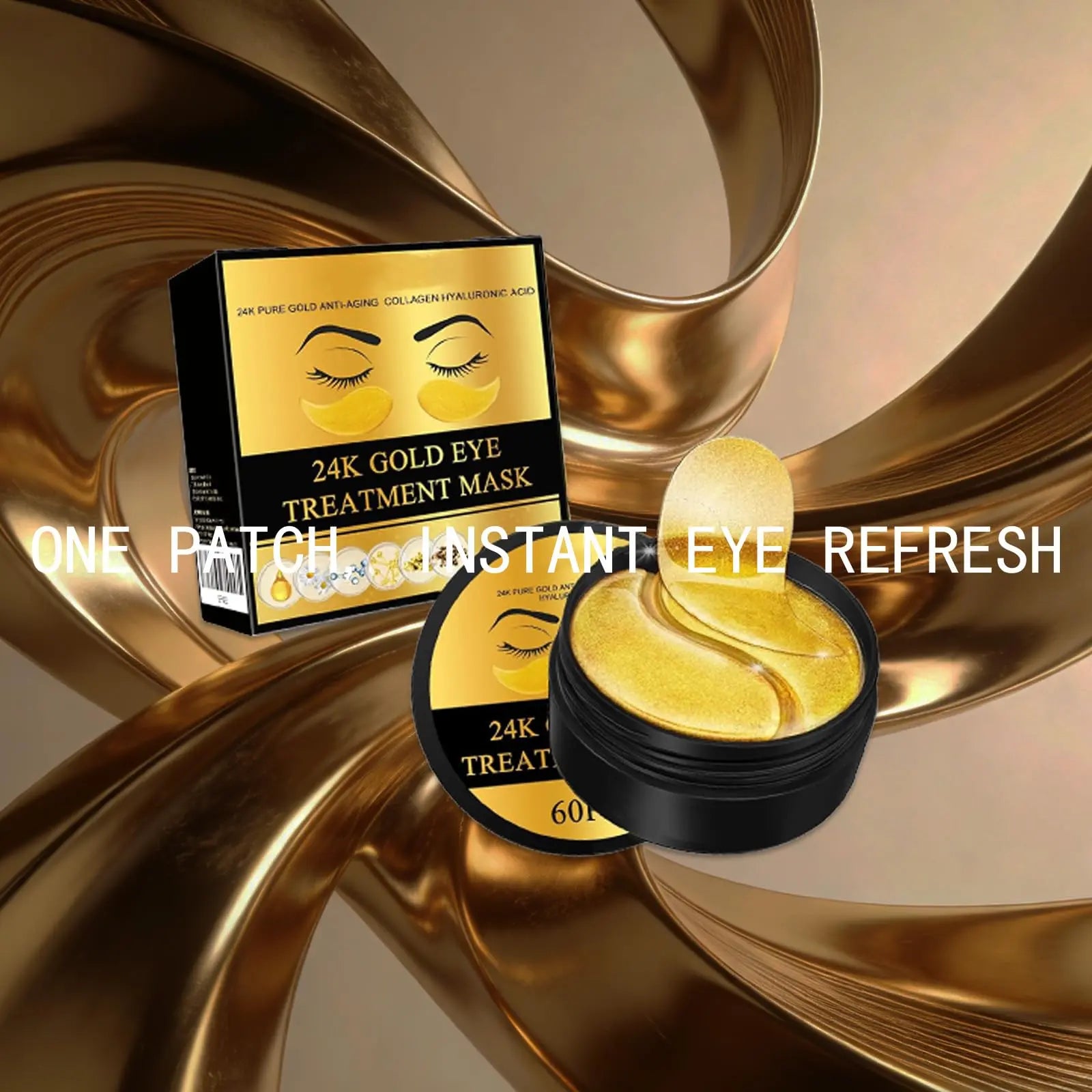 [Mothersdaygift] 24K Gold Eye Mask 60Pcs, Anti-Wrinkle Hydrating Firming under Eye Patches, Brightening Tightening Lifting Eye Skin Care Beauty Skincare Set Moisturizing