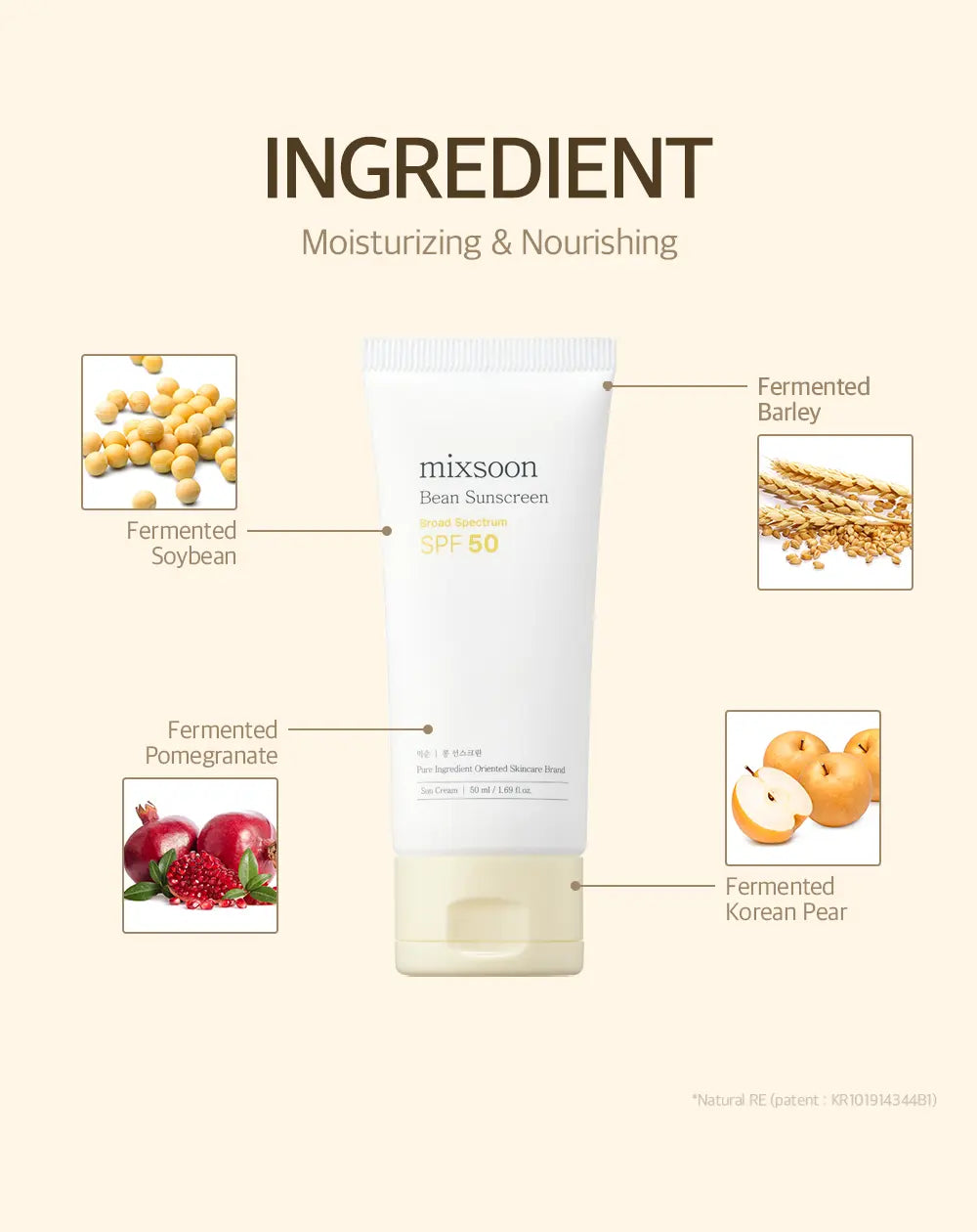 [Top Selling] Mixsoon Bean Sunscreen 1.69 Fl.Oz / 50Ml — Airy Watery Texture, No White Cast, Daily Korean Face Sunscreen