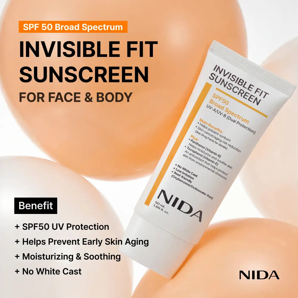 NIDA Invisible Fit Sunscreen Lightweight Spf Sensitive Facial
