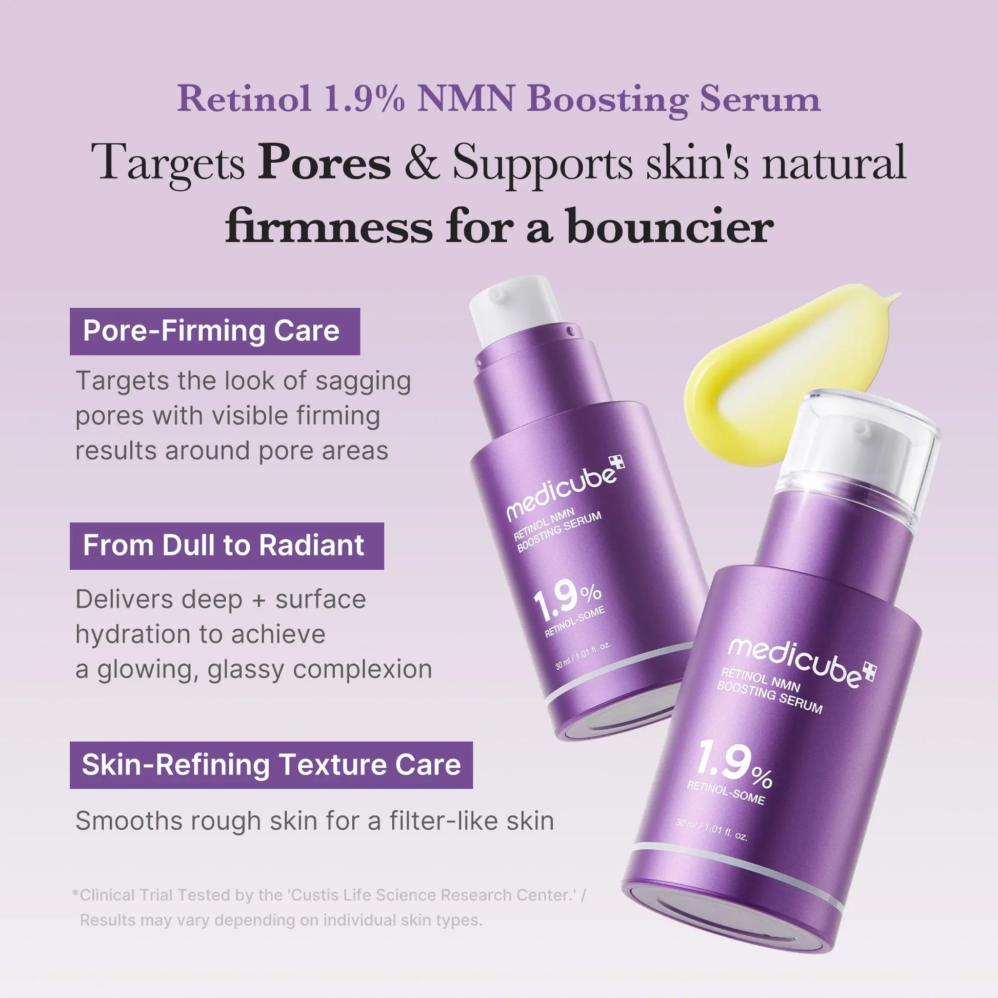 [Medicube] Retinol 1.9% Boosting Serum for Intensive Firming, Hydration, and Plumping Care | Smooth, Radiant, and Youthful-Looking Skin with 99.8% Pure Potent Formula | 30Ml (1.01 Fl.Oz)