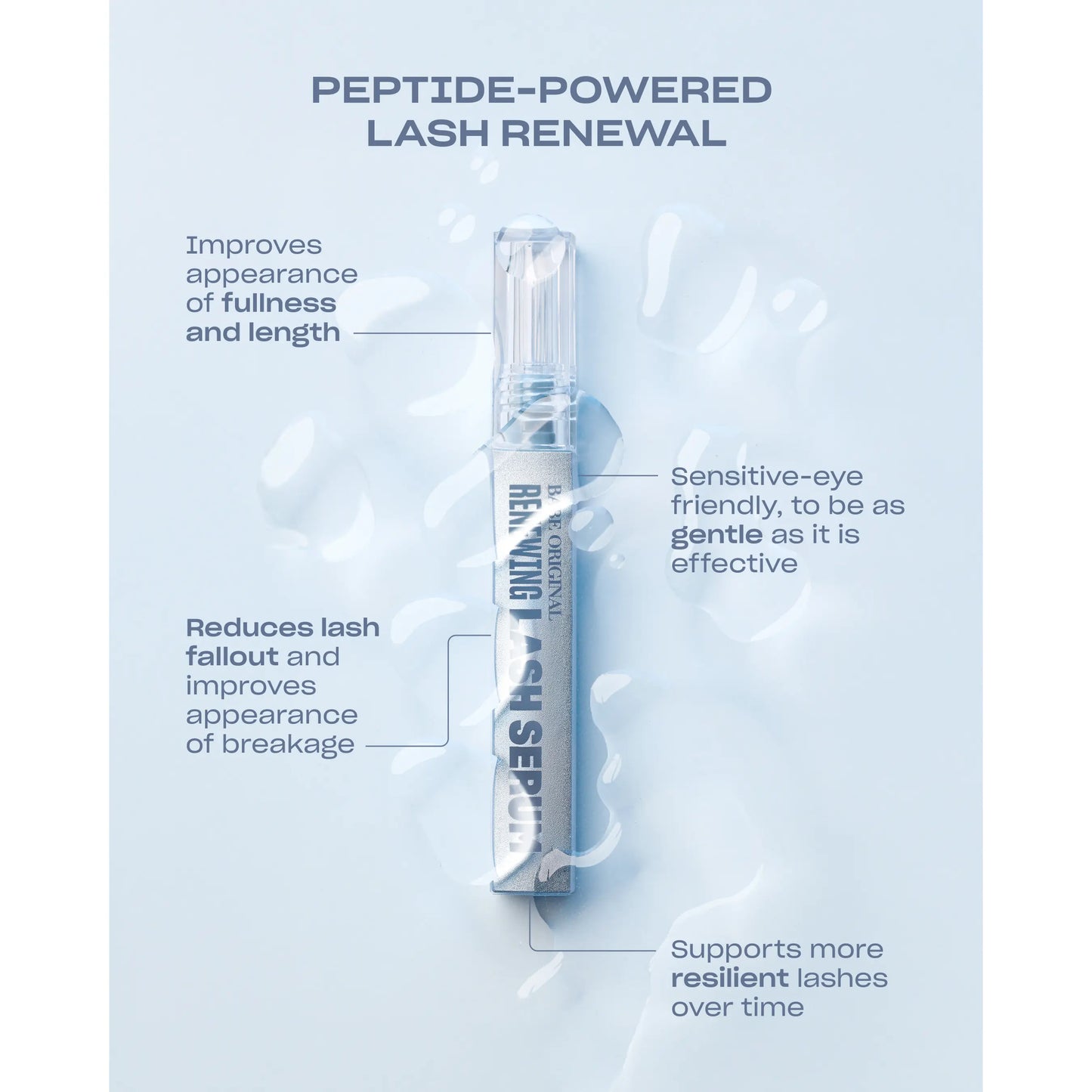 Renewing Lash Serum, Babe Lash Eyelash Serum, Prostaglandin-Free, Peptide-Powered Lash Serum, Support Fuller, Longer-Looking Lashes, Gentle & Effective, Easy to Use