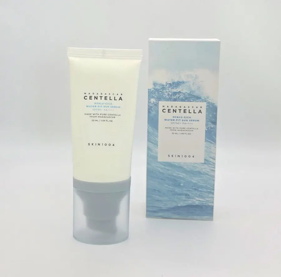 SKIN1004 Centella Hyalu-Cica Water-Fit Sun Serum Original Korean Formulation SPF 50+PA++++, Lightweight Sunscreen for Daily Use, Travel Essentials, Korean Sunscreen, No White Cast, Watery and Creamy Texture, Korean Skin Care, Sunscreen for Sensitive Skin