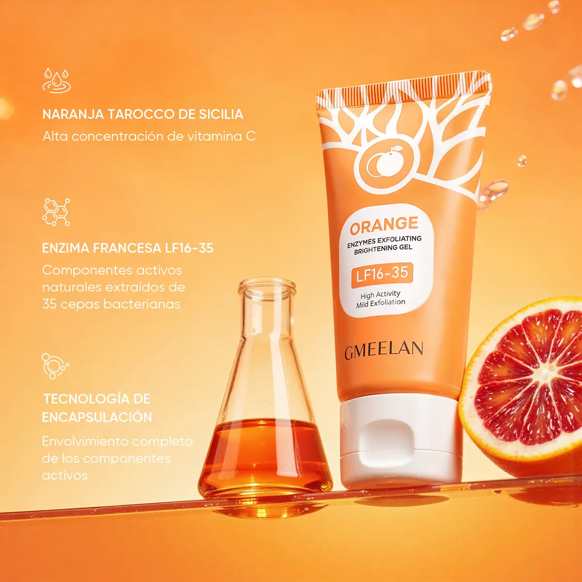 Orange Scented Exfoliator Clear Gel LF16-35 - Gentle Exfoliation for Face & Body