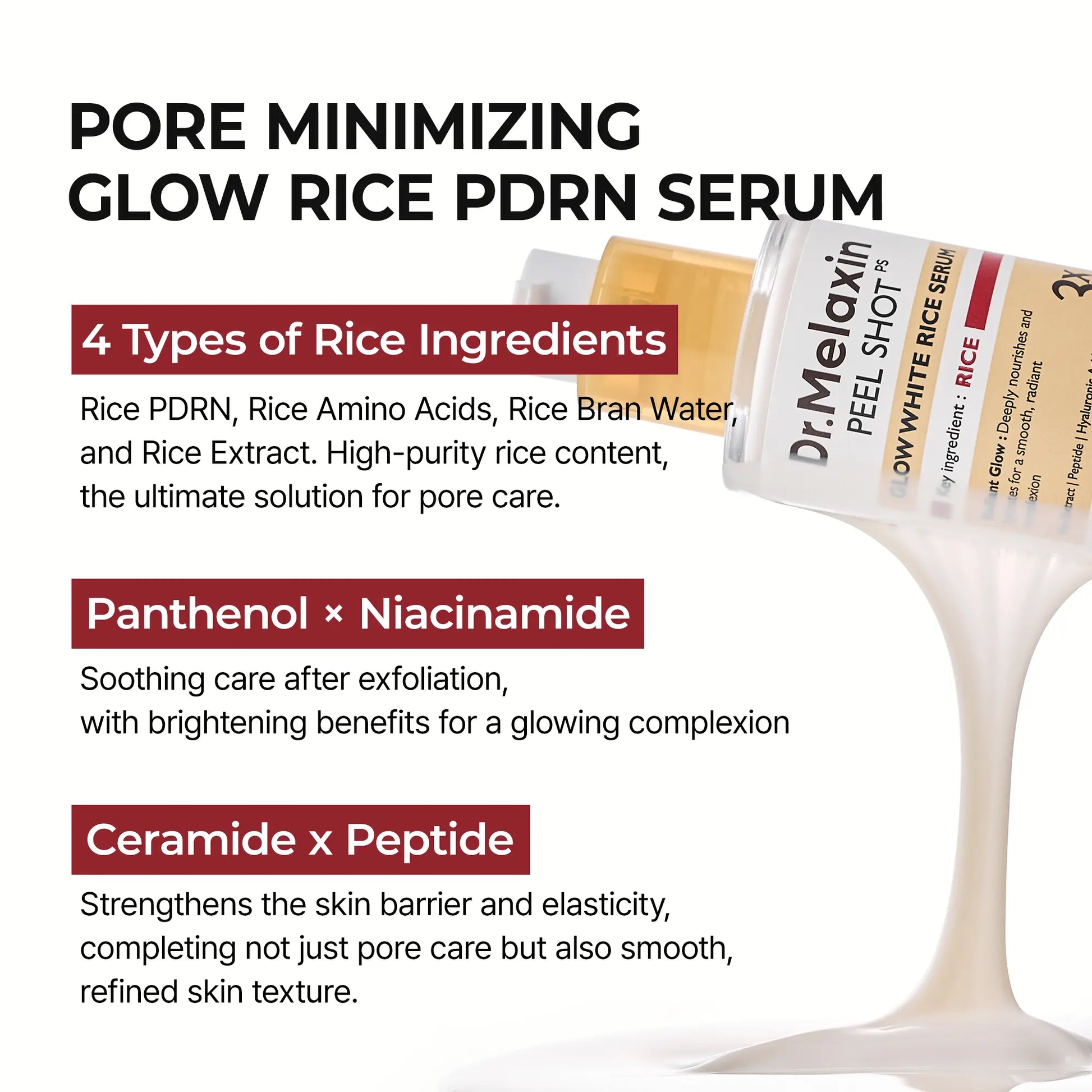 [Dr.Melaxin Official] the Ultimate Exfoliating Glow Rice Routine Set Exfoliating Glow Rice Peel Shot Facial Cleanser Pore Care Serum Skin Repair Care