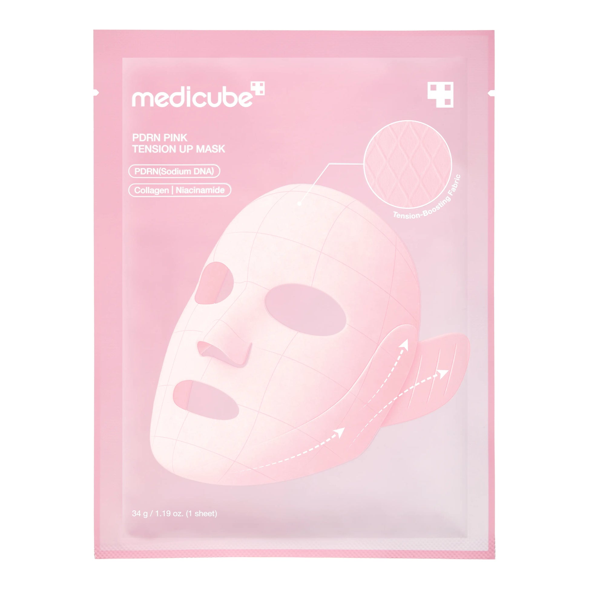 [Medicube] PDRN Pink Firming Care Mask | 3-Step Firming Care Mask with Ear Hooks for De-Puffing & Contoured Skin | 99% Salmon PDRN, NAD, Caffeine | K-Beauty, Korean Skincare V-Line Tightening Mask