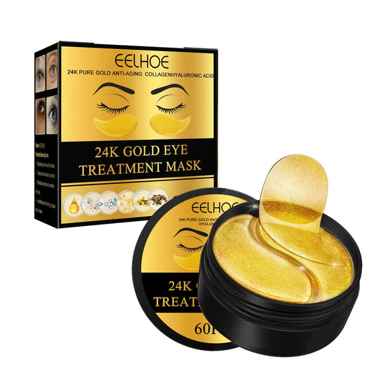 [Mothersdaygift] 24K Gold Eye Mask 60Pcs, Anti-Wrinkle Hydrating Firming under Eye Patches, Brightening Tightening Lifting Eye Skin Care Beauty Skincare Set Moisturizing