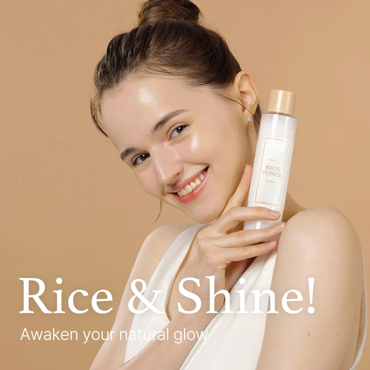 [I'M from Official Shop] Rice Toner, 77.78% Rice Extract from Korea, Glow Essence with Niacinamide, Hydrating for Dry Skin, Vegan, Alcohol Free, Fragrance Free, Peta Approved, K Beauty Moisture Skincare Skin Repair Comfort Hydrate Moisturizer Moisturizing