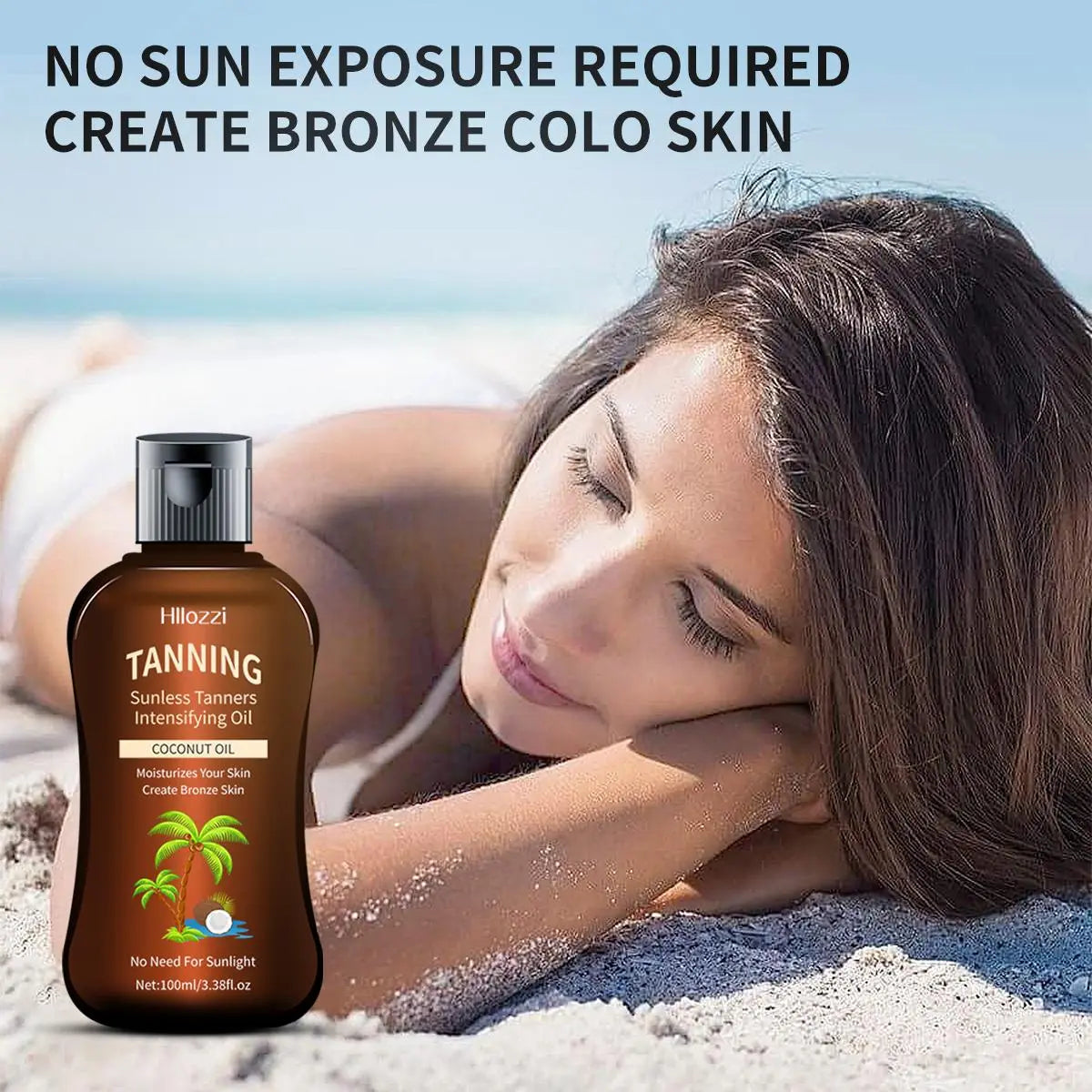 Coconut Tanning Oil, 1 Box of Moisturizing, Hydrating Body Tanning Moisturizer Self Tanner, Nourishing Oil, Non-Greasy Body & Face Tanning Oil, Skin Care Product for Women & Men, Sunless Tanning Oil