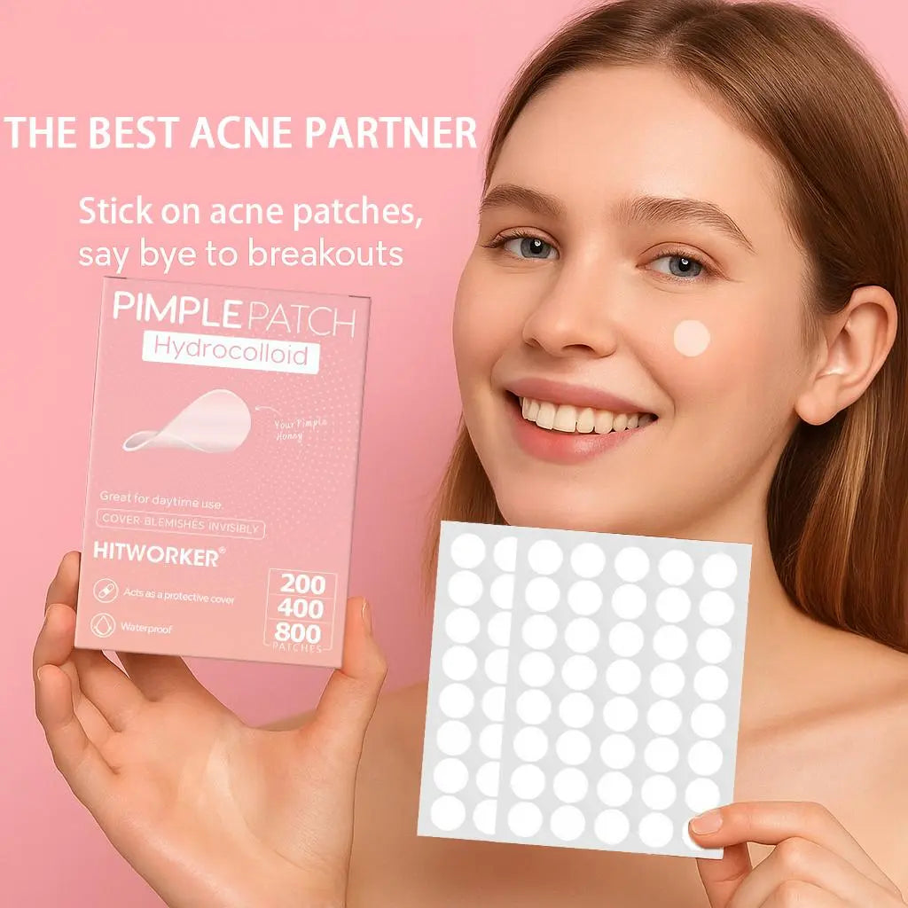 Hydrocolloid Acne Patch, Pimple Patches, 200 Pcs Deep Cleansing Acne Patches with Effective Coverage, Blemish Patches, Skin Care Gift for Men and Women