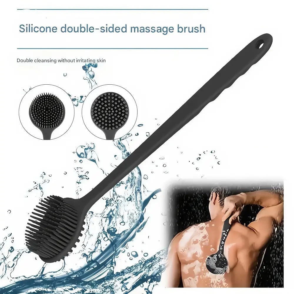 1/4 Piece Silicone Back Scrub Brush & Bath Glove Set, Super Exfoliating Body Scrub and Rich-Foam Shower Brush Combination, Exfoliating Shower Scrubber, Exfoliating Bath Tool, Body Care Tool