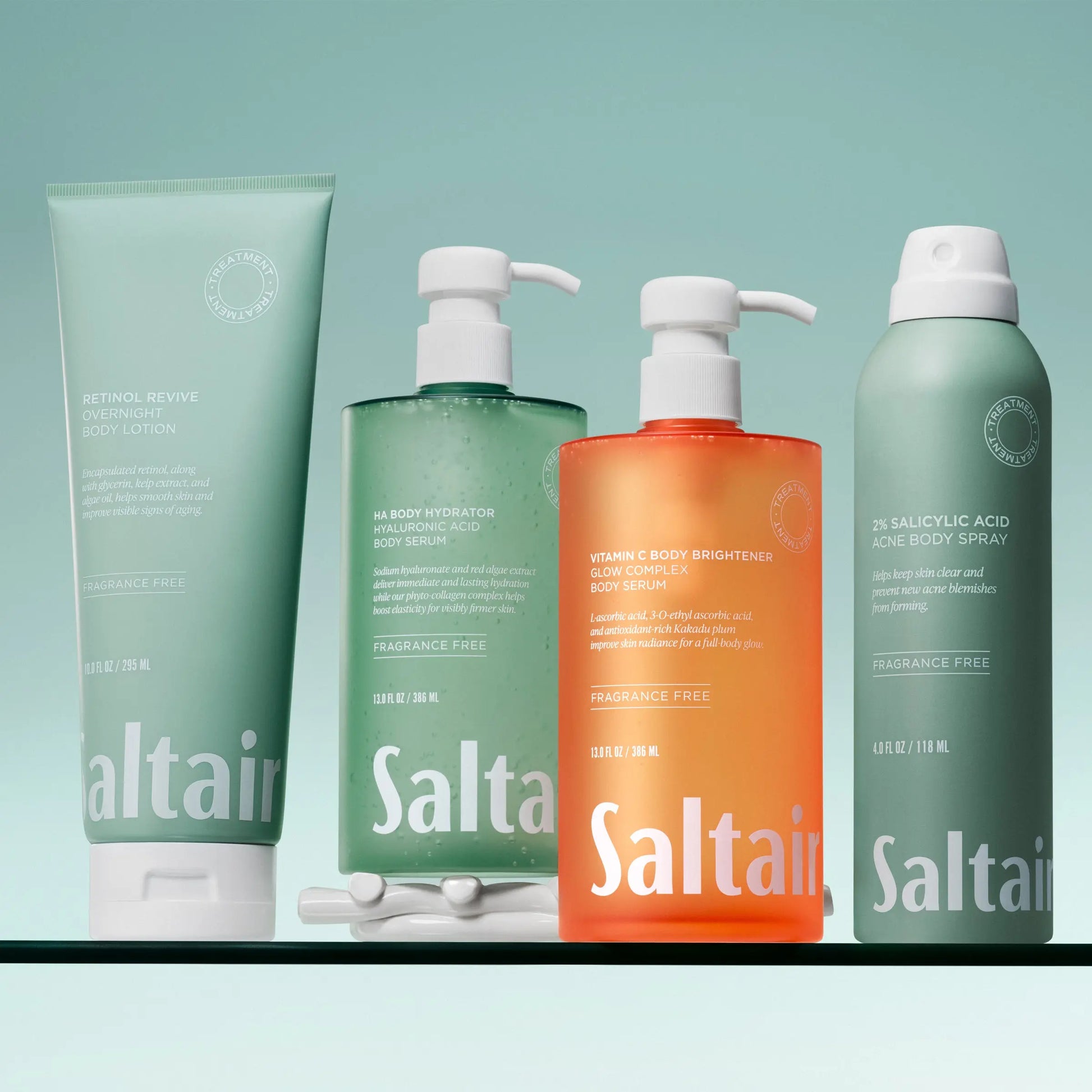 Saltair Vitamin C Body Serum for Glowing & Brighter Skin - Glow Complex Body Brightener with Kakadu Plum & Glycerin - Lightweight, Fast-Absorbing Treatment - 13 Fl Oz