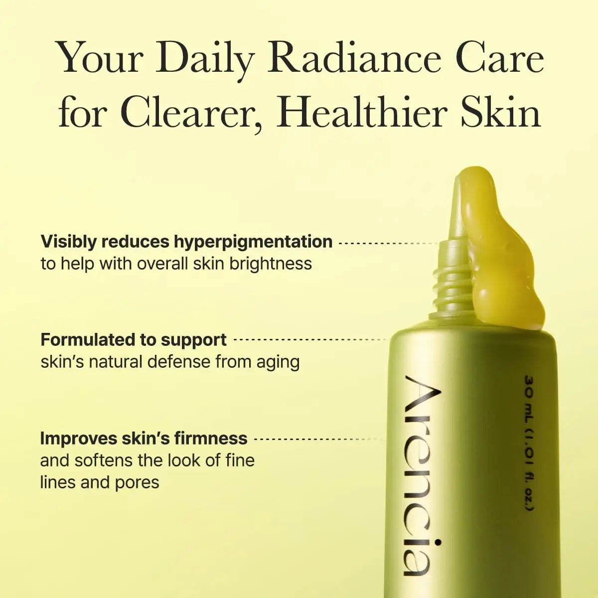 Arencia Unscented Vitamin C Booster Shot Glow Serum - with Glutathione, Niacinamide & Vitamin E, 30Ml/1.01 Fl.Oz Korean Skincare for Fade Dark Spots, Skin Repair, Brighten Skin Tones - Face Care Products, Beauty Products