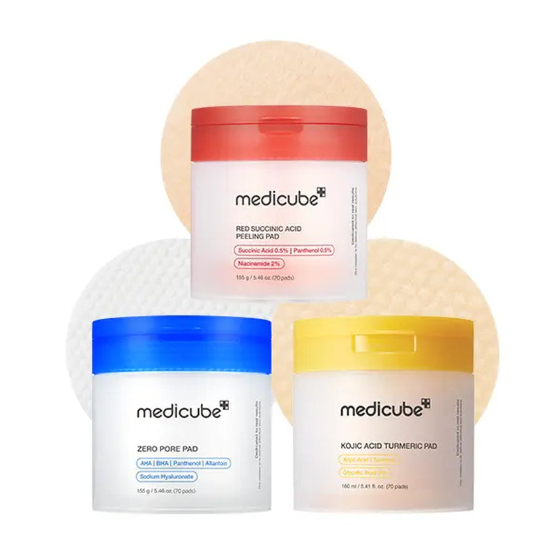 [Medicube] Kojic Acid Turmeric Clarifying Toner Pad for Troubled Skin & Use after Spot Care | Soothing & Calming with Turmeric, Niacinamide, Glycolic Acid | Korean Skin Care, 70 Pads