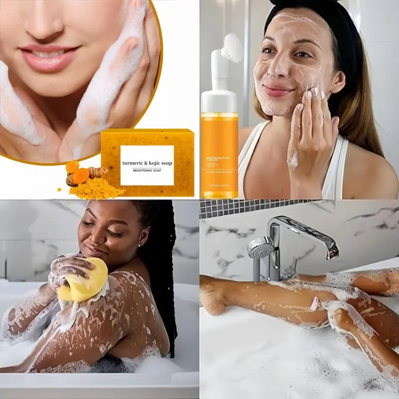 Turmeric Wash and Care Two Piecesetturmericcleansing Mousse, Turmeric Soapfacialcleansing Skincare Facialcleansing Cleanserfacial Wash