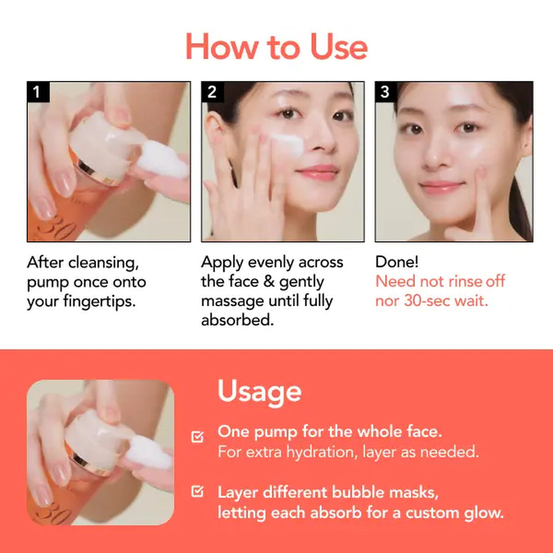 [MENOKIN] 30 Seconds Micro-Bubble Mask, Korean Glass Skin Care Essential, 70 Uses, 3.21 Fl.Oz, Turkey Neck, Zempic Neck, Tech Neck, Smoker Lines, Smile Lines, 11 Lines, Under-Eye Hollows, Forehead Lines, Micro-Bubble Primer, Summervibe