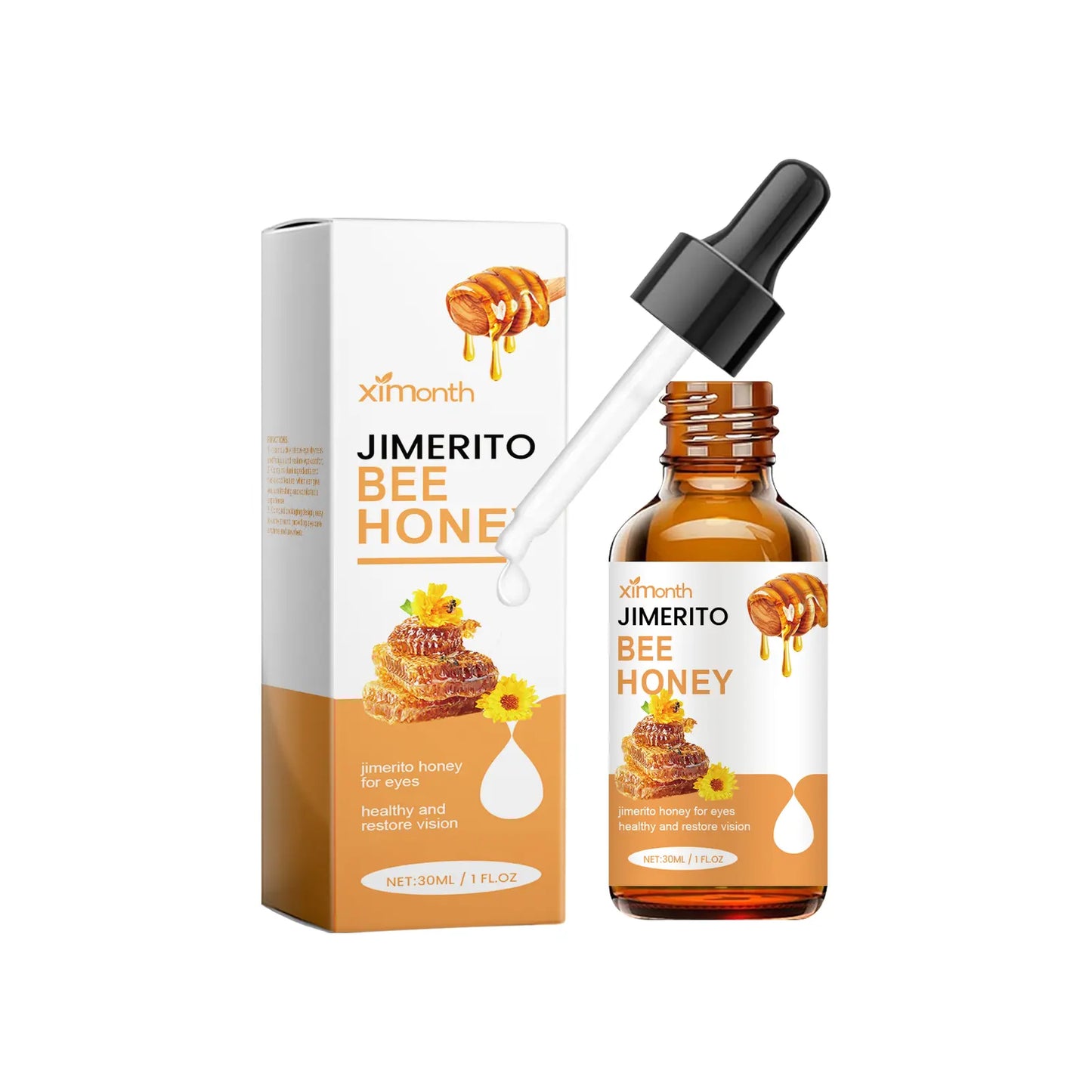 XIMONTH Genuine Honey Essence Eye Cleansing Serum 30ML Hydrating Moisturizer: Long-Lasting Moisturizing Anti-Eye Fatigue Soothing and Calming Lotion, Gentle Daily Use Refreshing Honey Eye Care Product, for Men and Women, Effective within 7 Days
