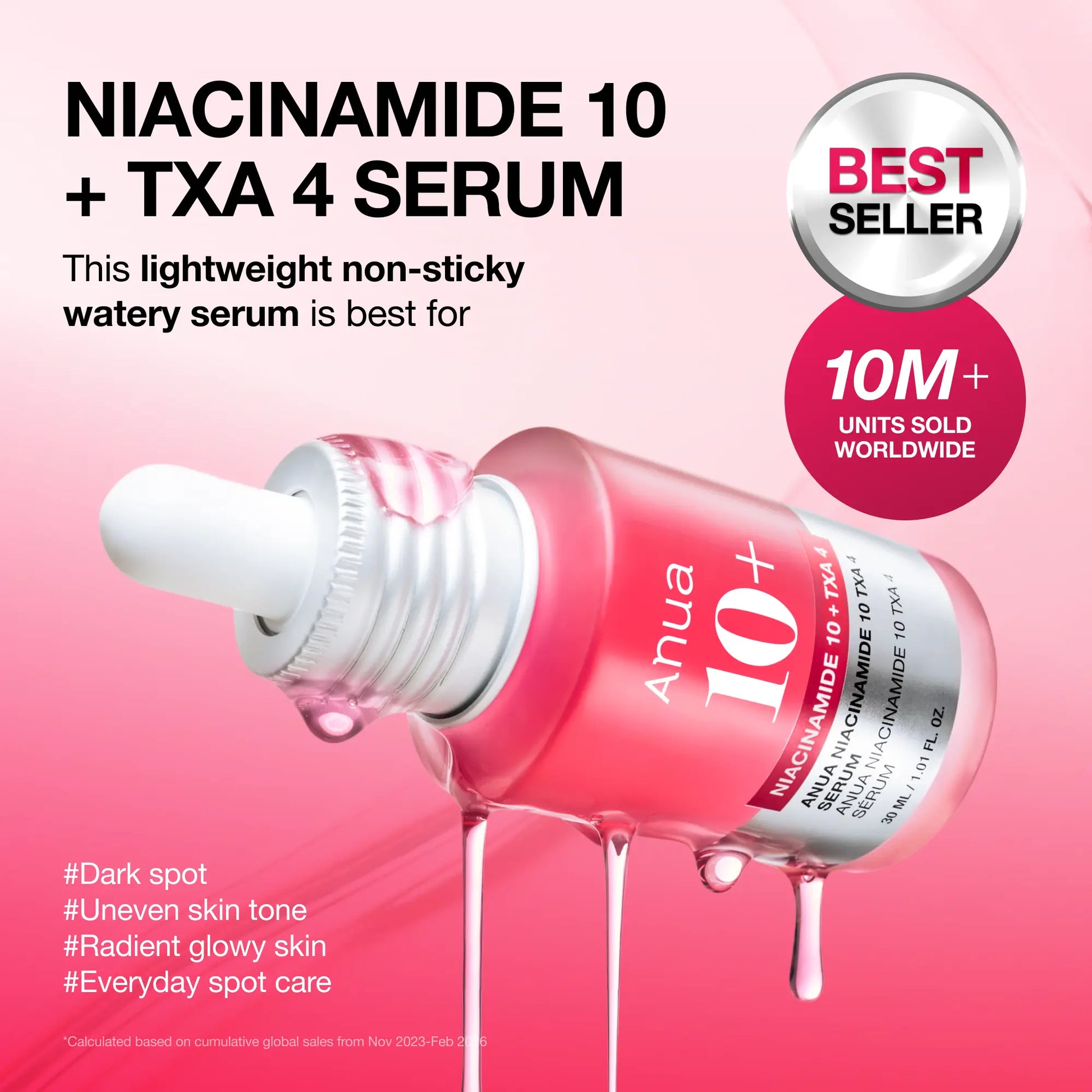 [Anua] Dark Spot Correcting Serum : 10% Niacinamide+ 4% Tranexamic Acid 1.01 Fl.Oz. (30Ml) ｜ Niacinamide Serum, PM Skincare Product, Hyperpigmentation, Brightening