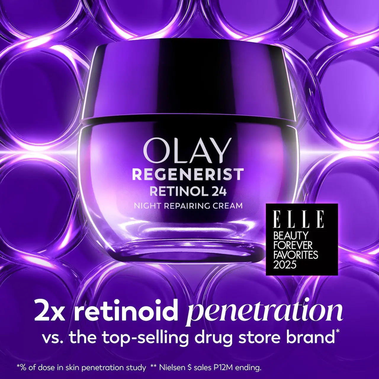 Olay Retinol24 Night Moisturizer - 24 Hour Hydration, Fine Lines, Wrinkles, Dark Spots, Elasticity, Pores, 1.7 Oz