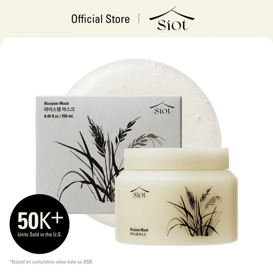 SIOT Rice Jam Mask 8.45Oz | Korean Rice Hydrating Wash-Off Face & Body Mask with Gentle Exfoliating, Daily Moisture Care for Smooth, Soft Skin