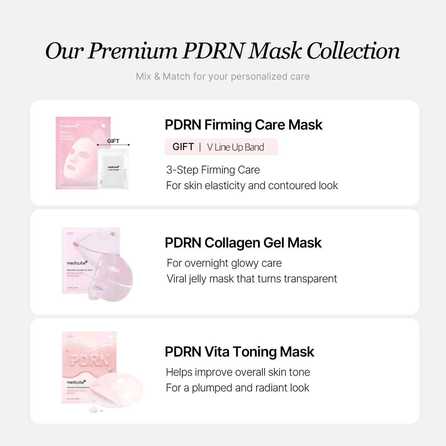 [Medicube] PDRN Pink Firming Care Mask | 3-Step Firming Care Mask with Ear Hooks for De-Puffing & Contoured Skin | 99% Salmon PDRN, NAD, Caffeine | K-Beauty, Korean Skincare V-Line Tightening Mask