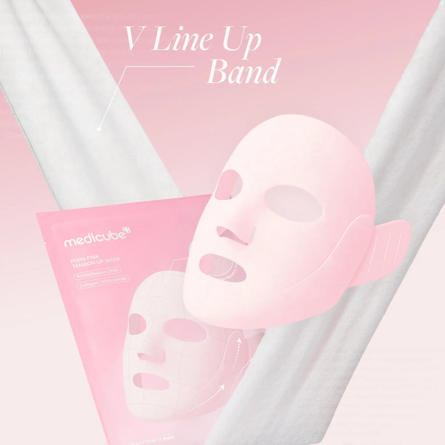 [Medicube] PDRN Pink Firming Care Mask | 3-Step Firming Care Mask with Ear Hooks for De-Puffing & Contoured Skin | 99% Salmon PDRN, NAD, Caffeine | K-Beauty, Korean Skincare V-Line Tightening Mask