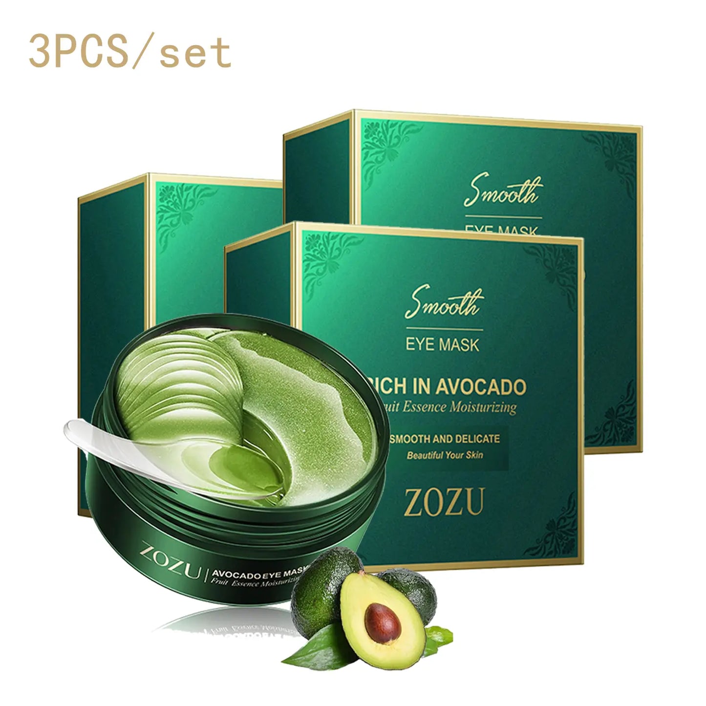 【Mother'S Day Gift】3Pcs Avocado Moisturizing Eye Bagmask,60Pcs/Set under Eye Mask,Soothing and Relaxing Eye Care，Eye Care Product for Dark Circleseye Bags, Skin Care Products Moisturizer Comfort