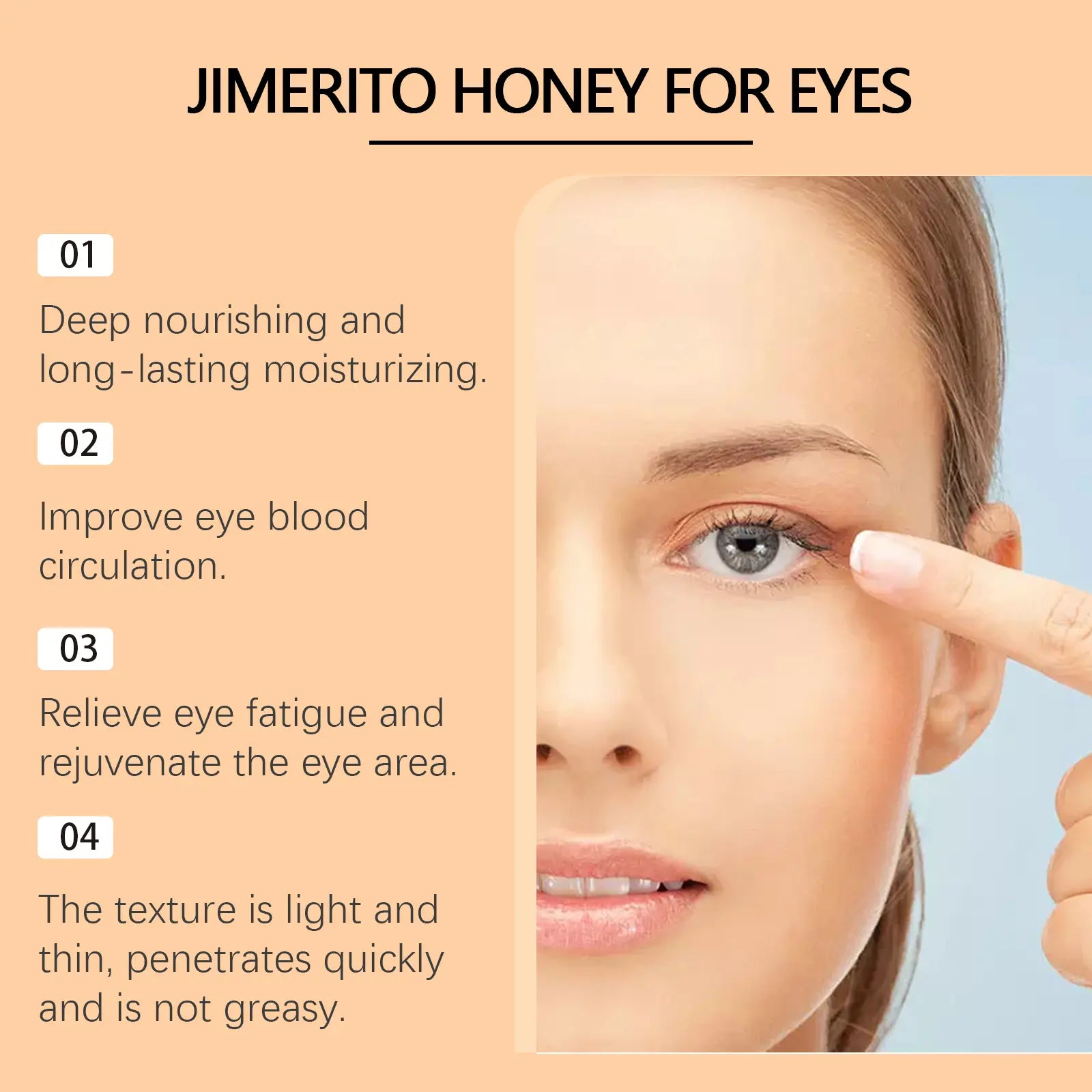 XIMONTH Genuine Honey Essence Eye Cleansing Serum 30ML Hydrating Moisturizer: Long-Lasting Moisturizing Anti-Eye Fatigue Soothing and Calming Lotion, Gentle Daily Use Refreshing Honey Eye Care Product, for Men and Women, Effective within 7 Days