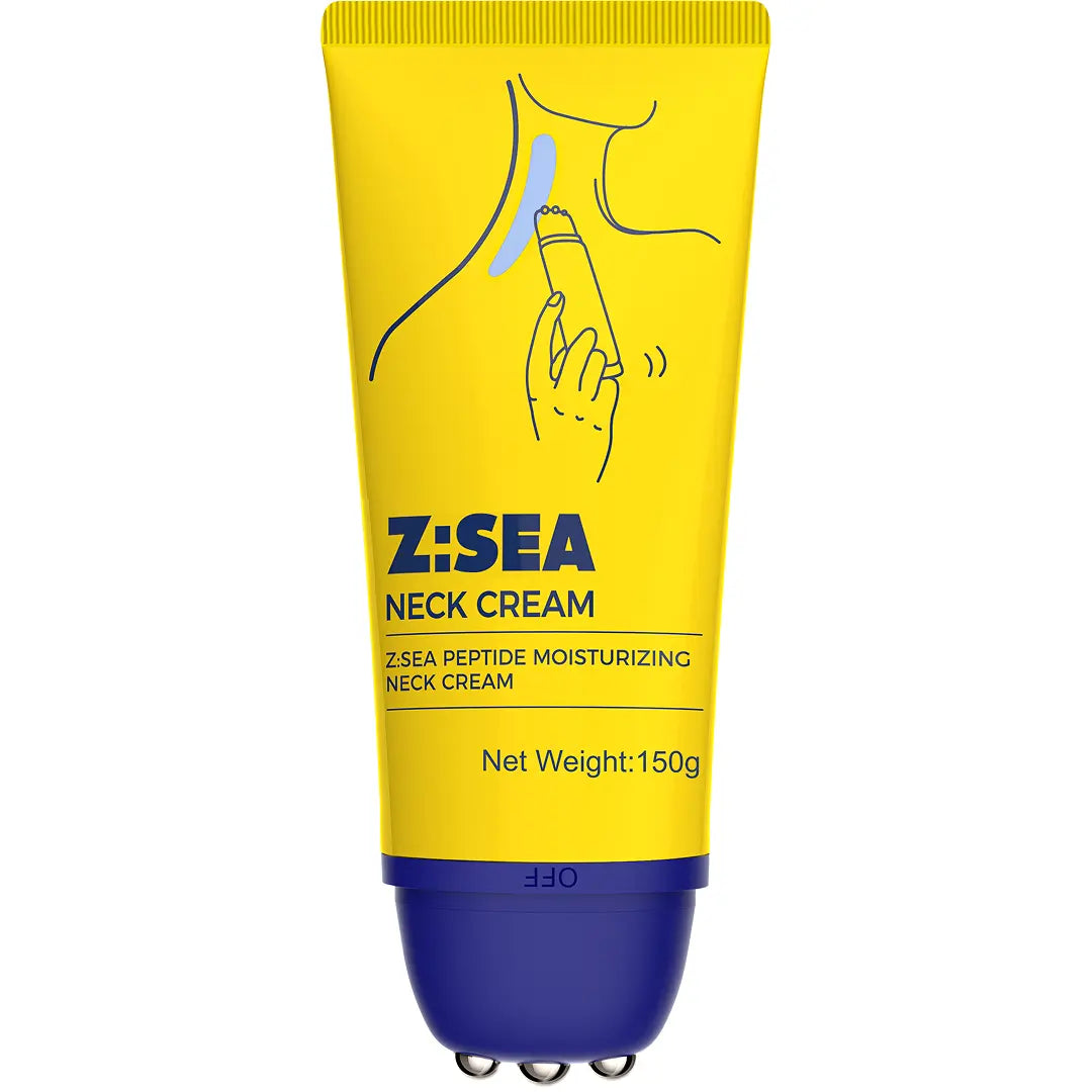 Z:SEA Neck Firming Cream with Roller, Tighten and Lift Neck Cream for Crepey Skin, Skin Moisturizer, Deep Moisturizing, Cruelty Free Neck Care Body Care Tightening