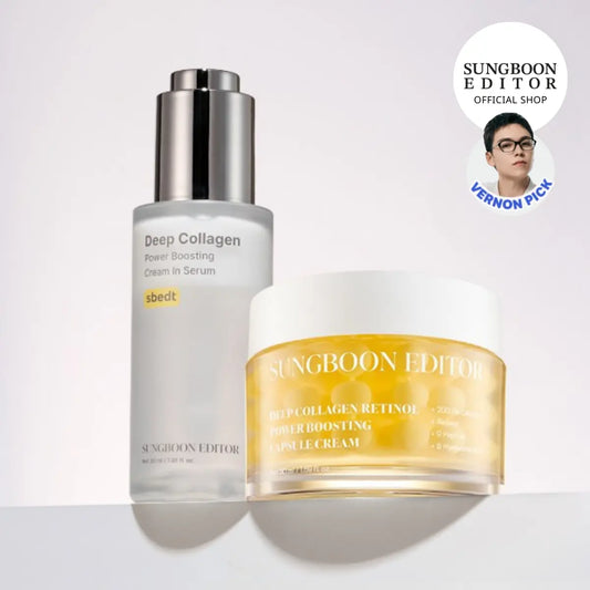 [SAVE $31]Sungboon Rejuvenate Filler Serum + Retinol Cream| | with Deep Collagen, Peptide for Wrinkles & Fine Lines | Firming, Moisturizing, Collagen Boosting, anti Aging Korean Home Aesthetic for All Skin Types Skin Brightening Kit Glow Hues Kit