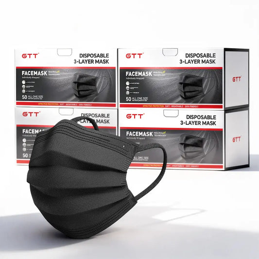 Disposable Protective Face Mask 50/100Pack Individually Packaged Wrapped Protection for Adults 3-Layer Filter Safety Face Masks Non-Woven Melt-Blown Filter Breathable Protection Mask for Travel Daily Protection against Droplets