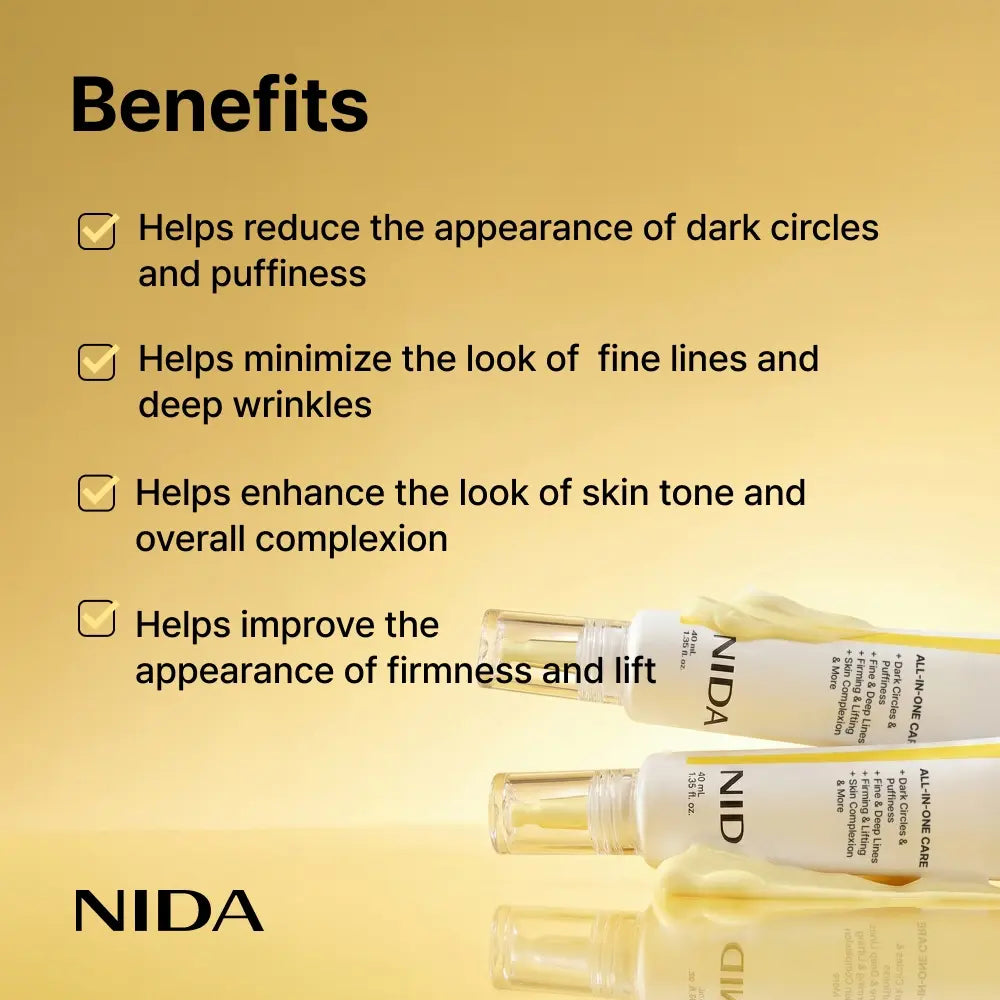 NIDA Revive Eye Cream for Face and Neck (40Ml) / Probiotic Solution, Retinal, Peptide / Wrinkles, Fine Lines, Aging Skin