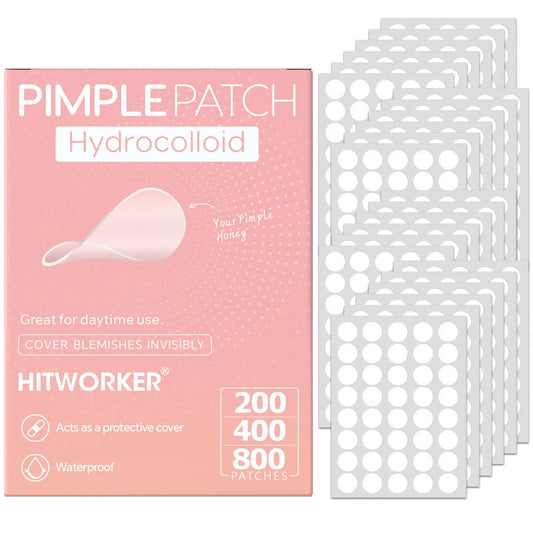 Hydrocolloid Acne Patch, Pimple Patches, 200 Pcs Deep Cleansing Acne Patches with Effective Coverage, Blemish Patches, Skin Care Gift for Men and Women
