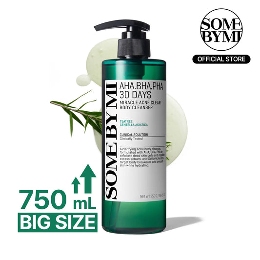 AHA BHA PHA 30 Days Miracle Acne Clear Body Cleanser 13.5Oz - Korean Skincare - Back Acne Treatment, Body Odor Control & Gentle Exfoliating Body Wash