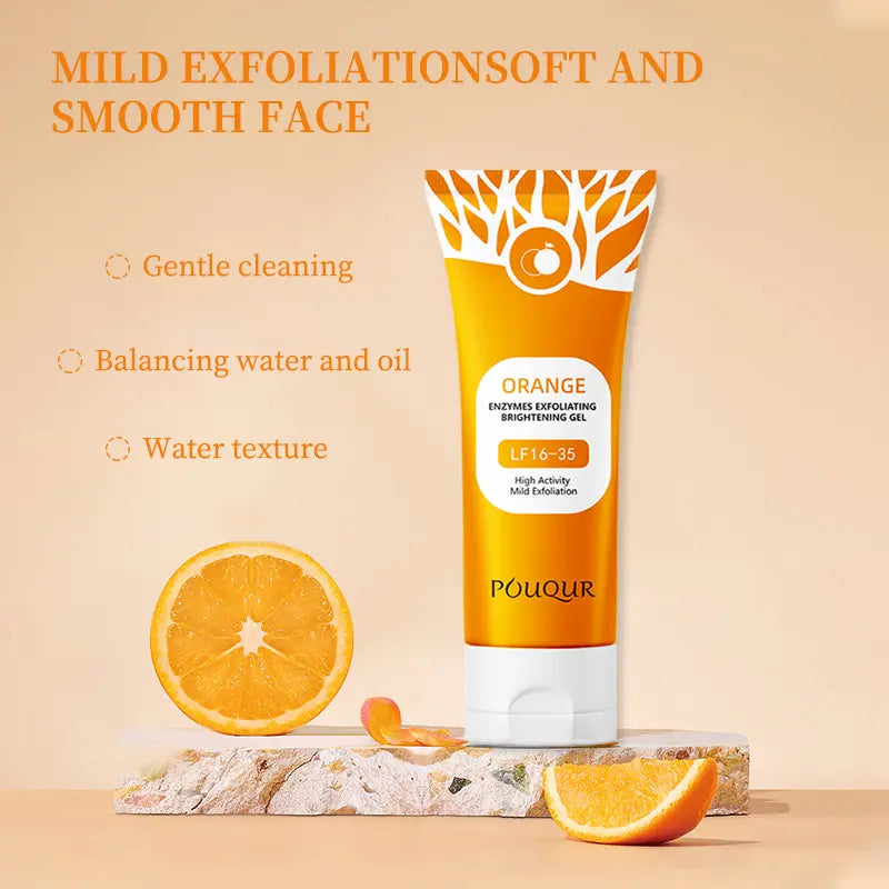 Orange Exfoliating Gel, Moisturizer Face Body Scrub Gel,Deep Cleansing Moisturizing Facial Exfoliator,Natural Orange Peeling Gel Face Scrub