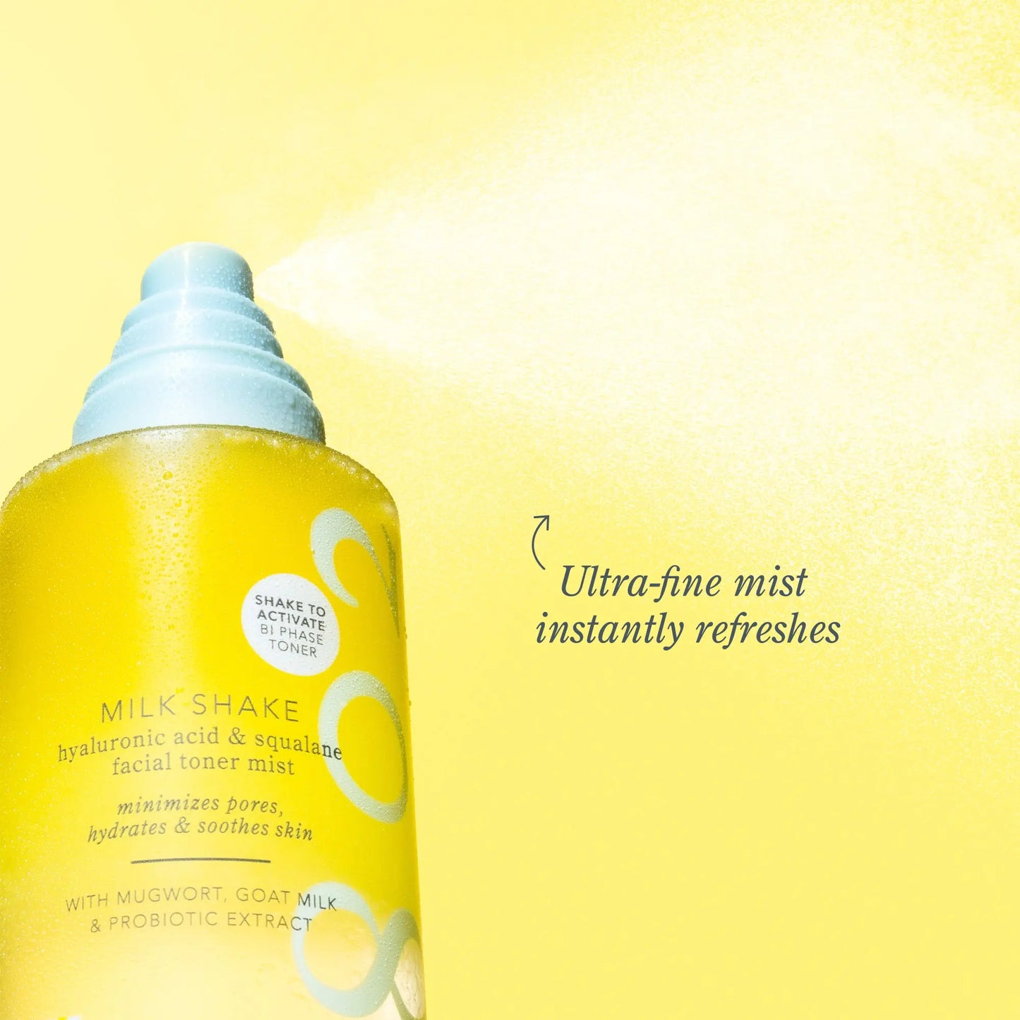 Milk Shake Hyaluronic Acid & Squalane Facial Toner Mist; Hydrates, Soothes Skin, Sensitive, Mugwort, Hydration, Minimizes Pores