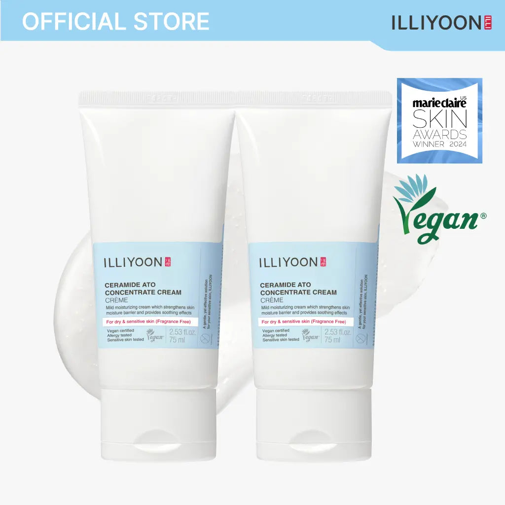 [ILLIYOON] Ceramide Ato Concentrate Cream | Moisturizer for Dry & Sensitive Skin, 100Hr Lasting Hydration, for Face & Body, Gentle for Infants, Moisture Barrier Repair, Vegan Certified, 6.76 Fl.Oz. Summervibe