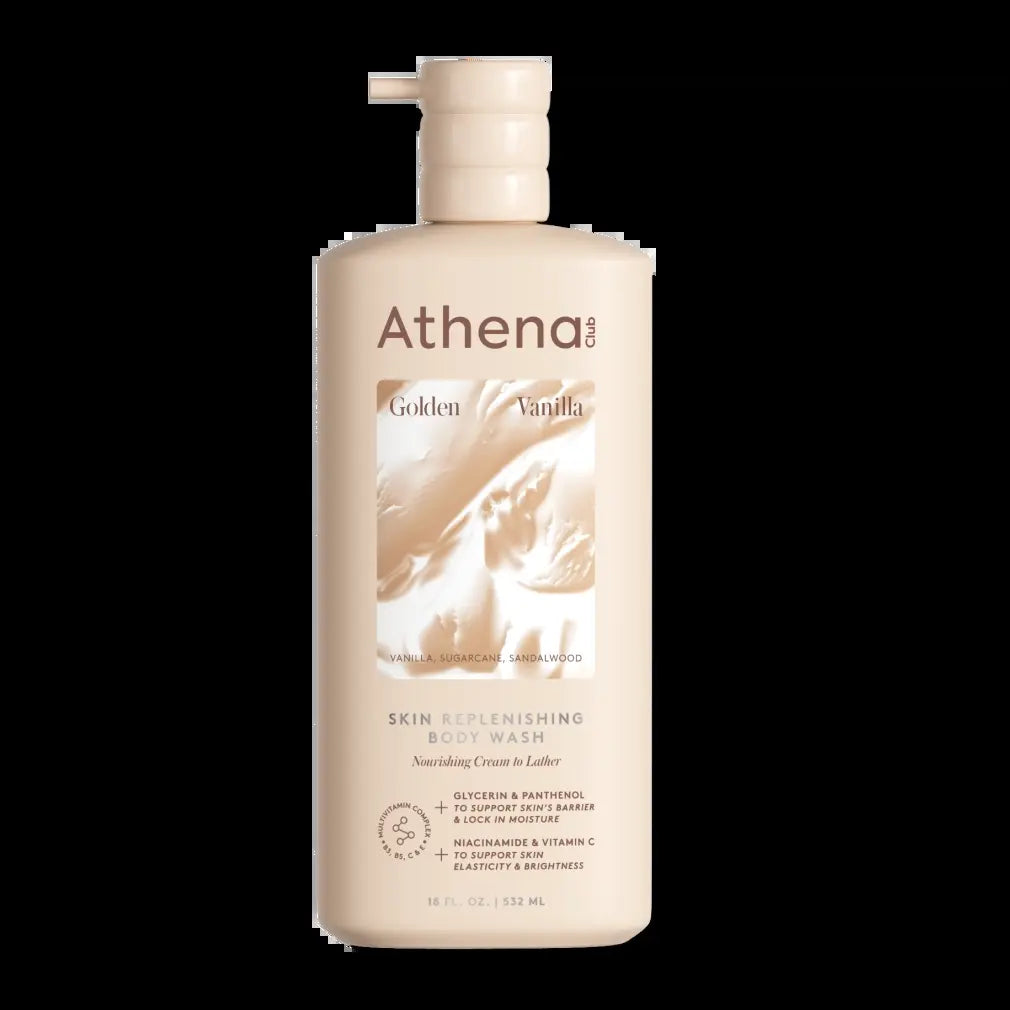 Golden Vanilla | Athena Club Skin Replenishing Body Wash | Nourishing Wash with Shea Butter & Avocado Oil for Sensitive Dry Skin